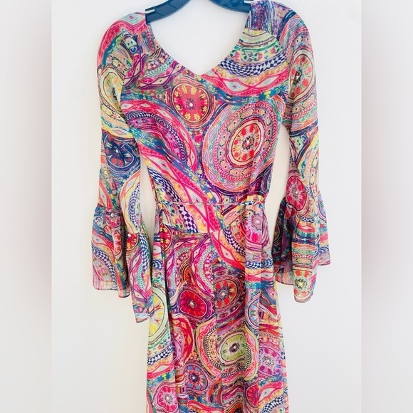 Alexis Pink multicolor geometric Charisma Mystic printed Maxi dress S NWT - Picture 12 of 13